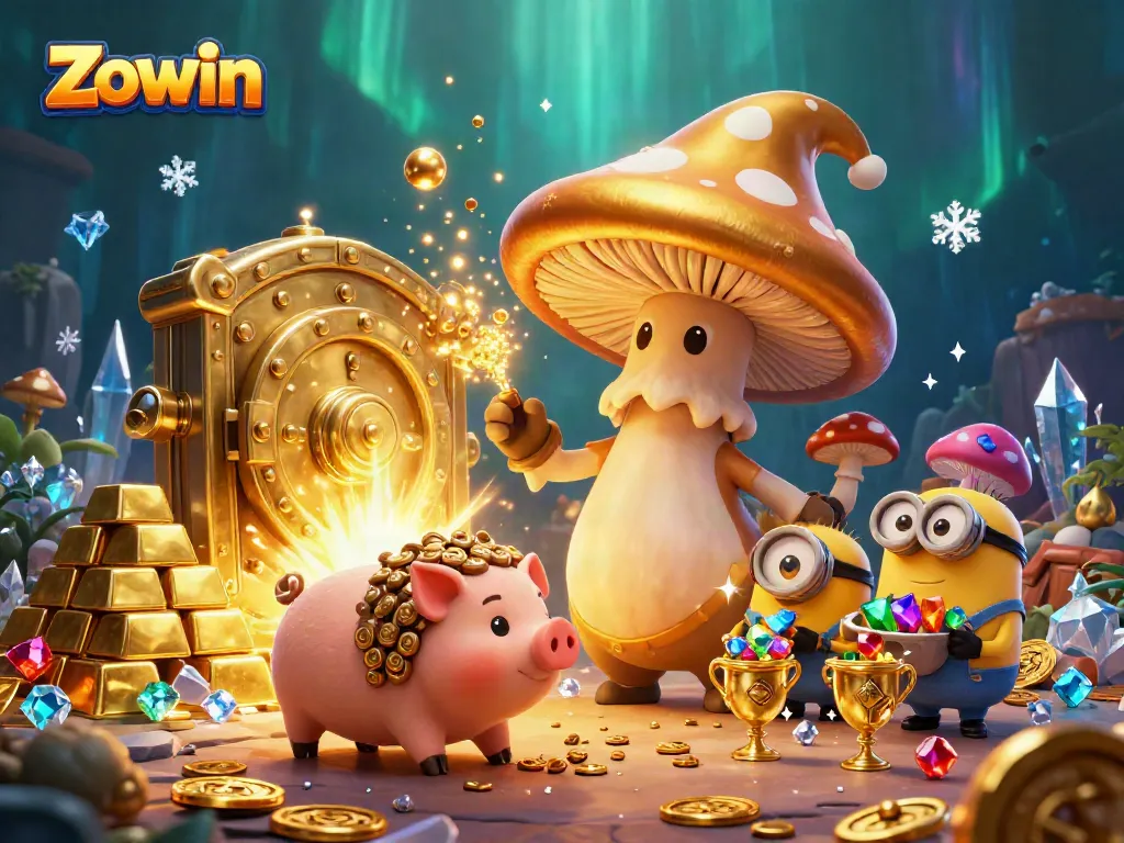 Experience the magic of Zowin with a wizard and treasures in a vibrant casino scene.