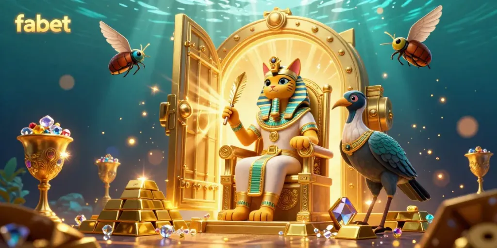 Experience vibrant gaming thrill with fabet's golden atmosphere and dynamic royal characters.