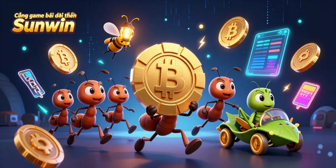 Cổng game bài đổi thưởng Sunwin showcases a dynamic heist scene with iconic gambling elements.